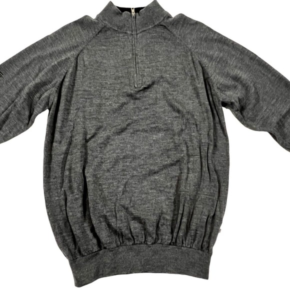 Ping Men's 100% Merino Wool Sensorwarm 1/4 Zip Sweater Jumper Drk Grey Golf Sz M - Picture 3 of 13